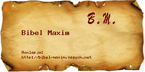 Bibel Maxim névjegykártya